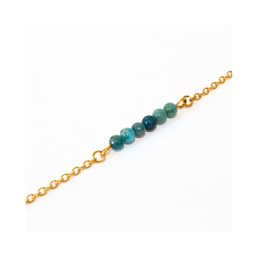 Bracelet apatite et acier inoxydable