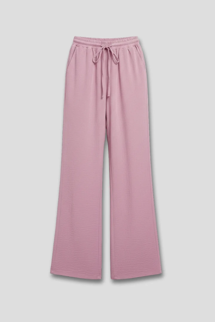 Palazzo Trousers Drawstring Waist Wide-Leg