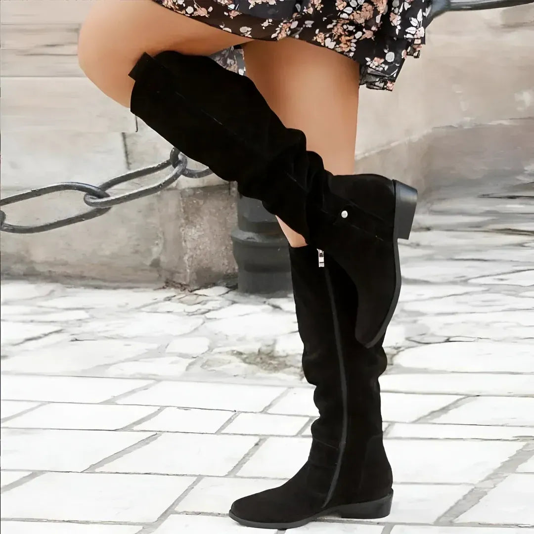 Elegant High Boots Slip-On Design Comfort Fit Classic Style