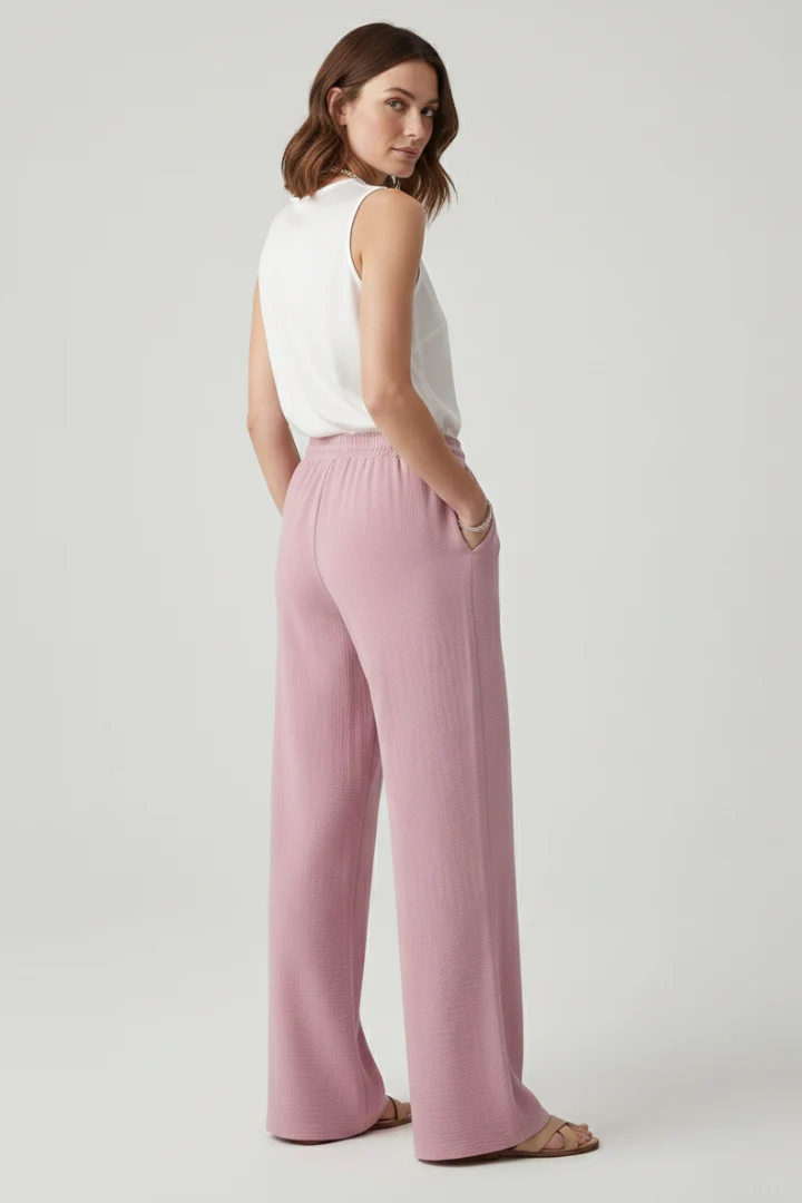 Palazzo Trousers Drawstring Waist Wide-Leg