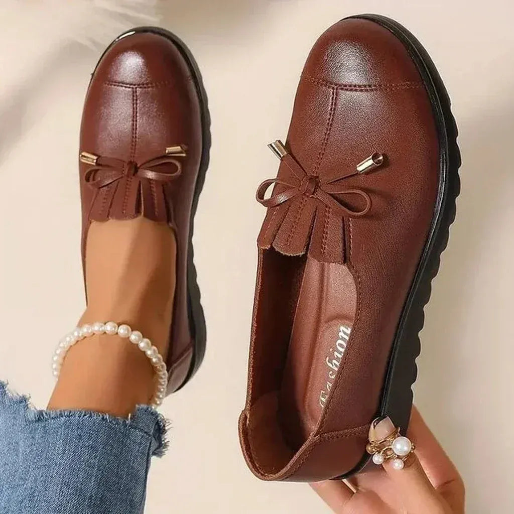 Orthopaedic Leather Loafers Memory Foam Cushioning Supportive Arch