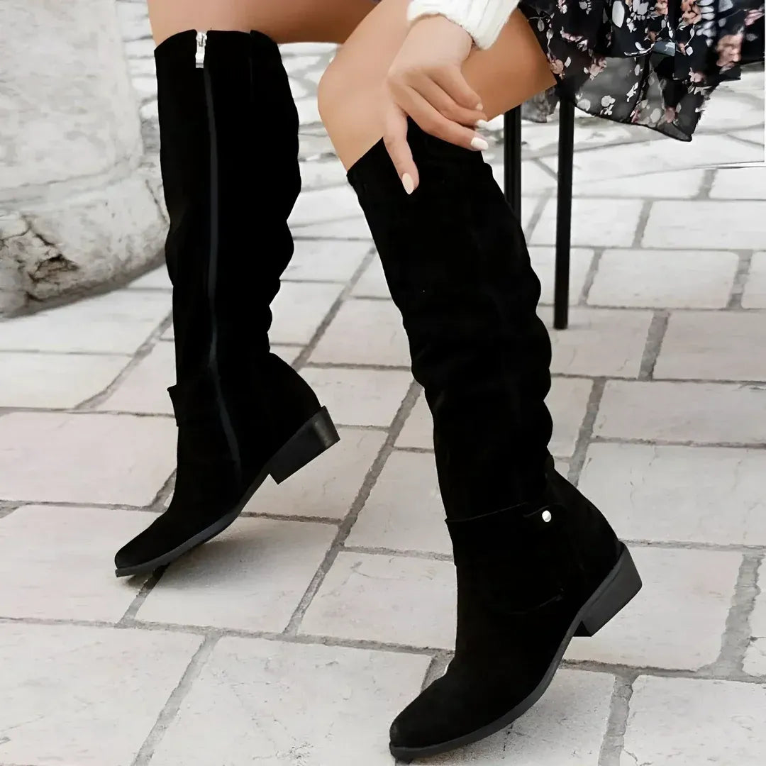 Elegant High Boots Slip-On Design Comfort Fit Classic Style