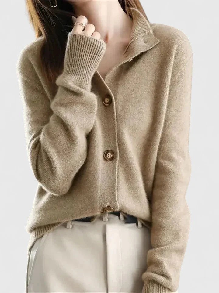 V-Neck Button-Front Cardigan Elegant Lightweight Knit