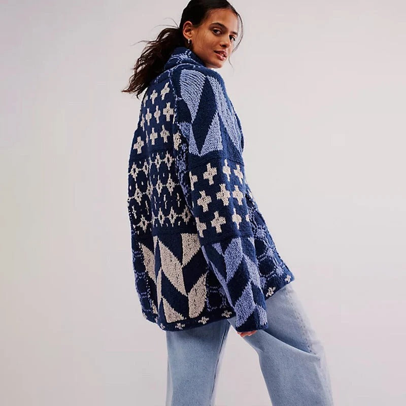 Button-Down Elegant Cardigan Oversized One Size Fits All