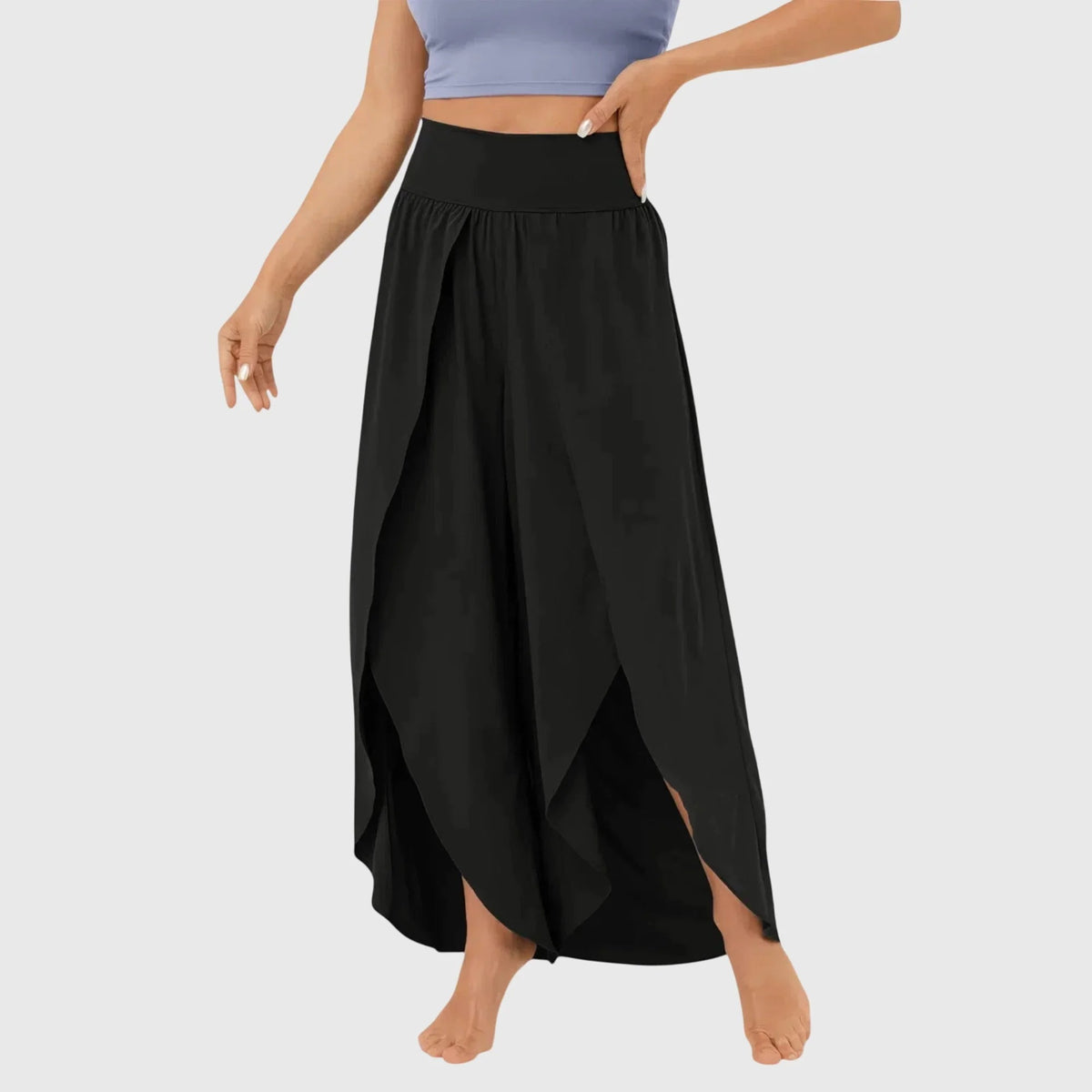 Flared Lightweight Trousers Integrated Shorts Summer
