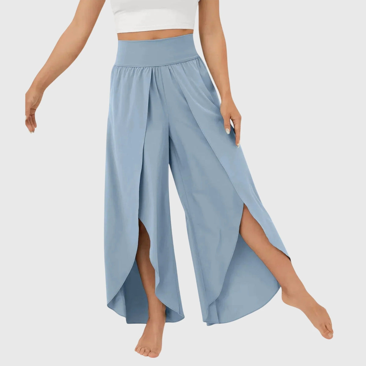 Flared Lightweight Trousers Integrated Shorts Summer