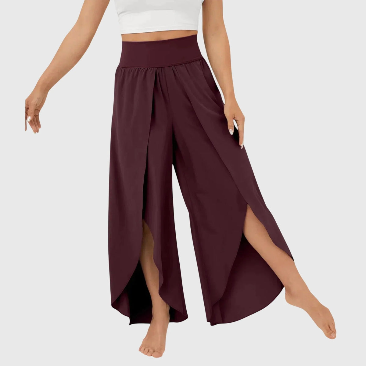 Flared Lightweight Trousers Integrated Shorts Summer