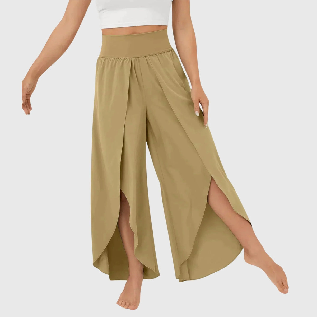 Flared Lightweight Trousers Integrated Shorts Summer