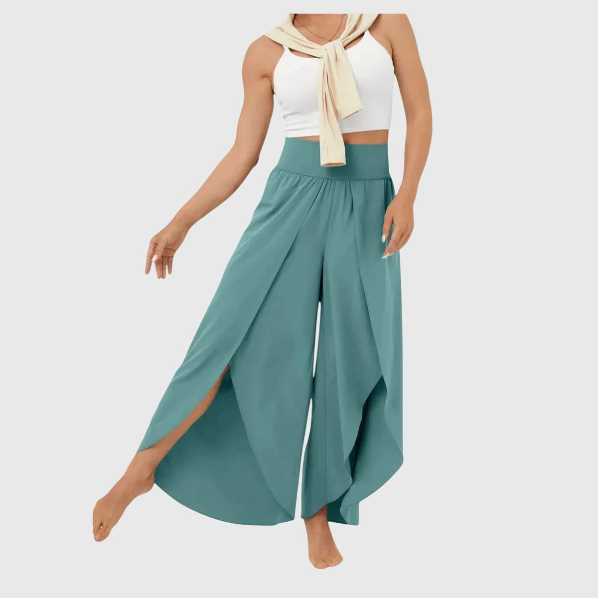 Flared Lightweight Trousers Integrated Shorts Summer