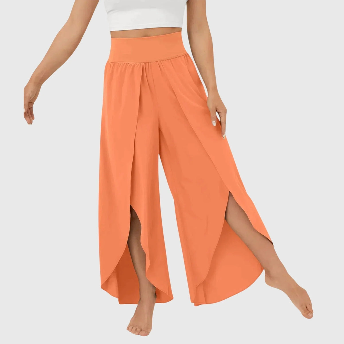 Flared Lightweight Trousers Integrated Shorts Summer