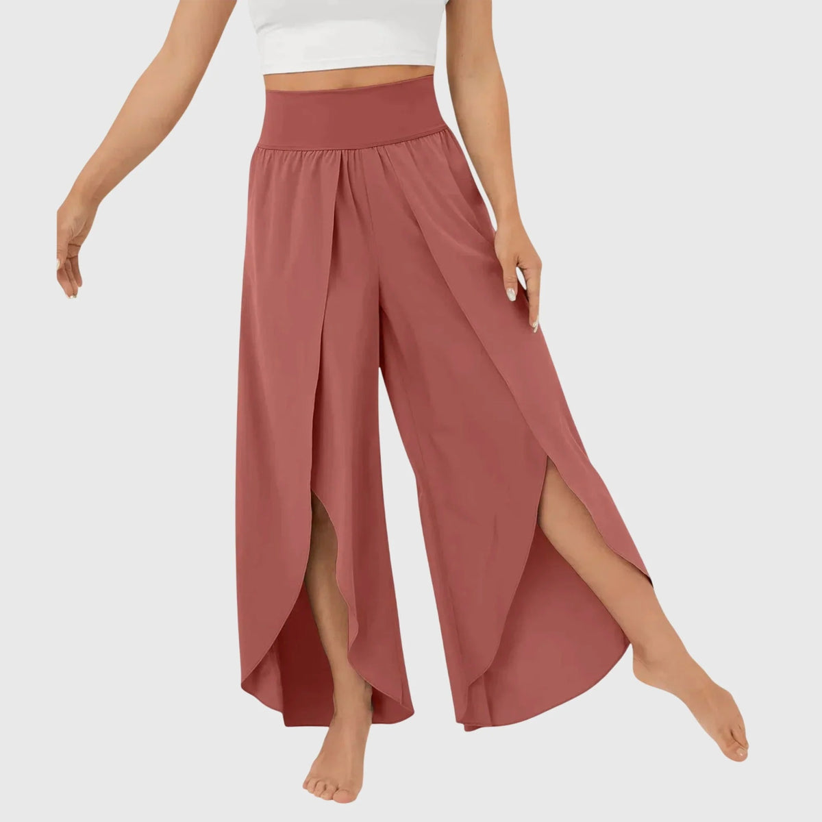 Flared Lightweight Trousers Integrated Shorts Summer