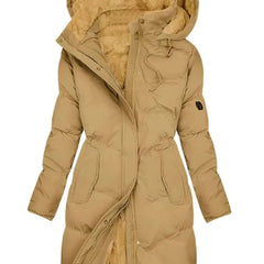 Long Quilted Hooded Coat – Yellow
