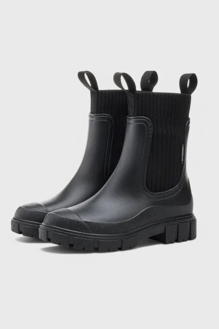 Waterproof Chunky Chelsea Boots – Black