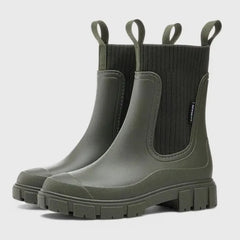 Waterproof Chunky Chelsea Boots – Green