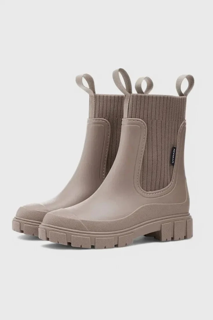 Waterproof Chunky Chelsea Boots – Taupe