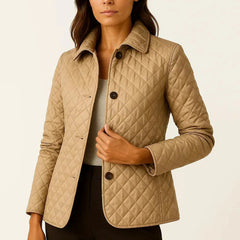 Diamond Quilted Jacket – Beige