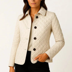 Diamond Quilted Jacket – White