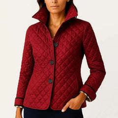 Diamond Quilted Jacket – Burgundy