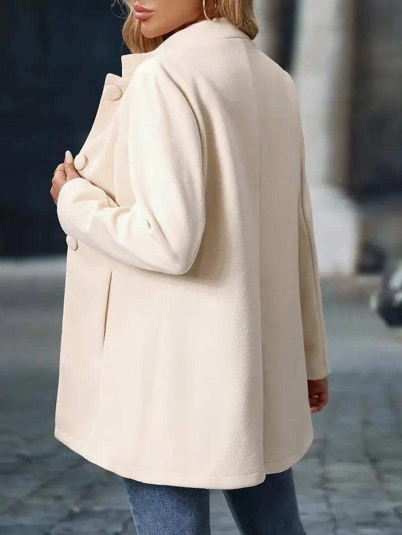 Stand Collar Button Coat