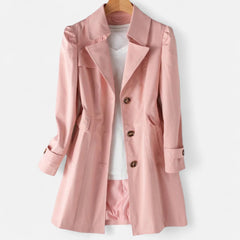 Classic Lapel Trench Coat – Pink