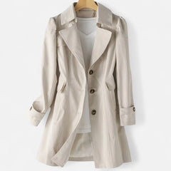 Classic Lapel Trench Coat – Beige