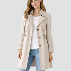 Classic Fitted Trench Coat – Beige