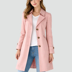 Classic Fitted Trench Coat – Pink