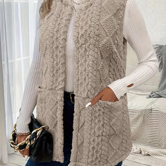 Textured Longline Sleeveless Vest
