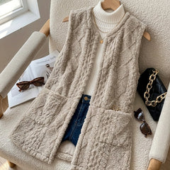 Textured Longline Sleeveless Vest