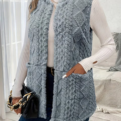 Textured Longline Sleeveless Vest