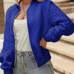 Oversized Jacquard Bomber Jacket