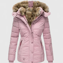 Hooded Quilted Winter Coat – Pink