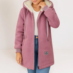 Longline Sherpa Hooded Jacket – Pink