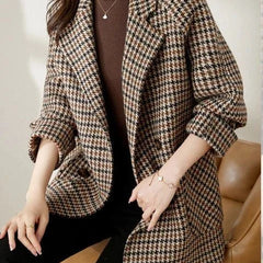 Houndstooth Blazer Coat