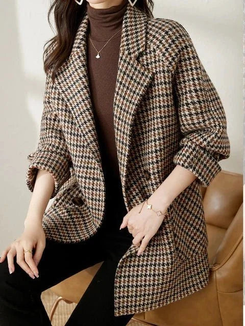 Houndstooth Blazer Coat
