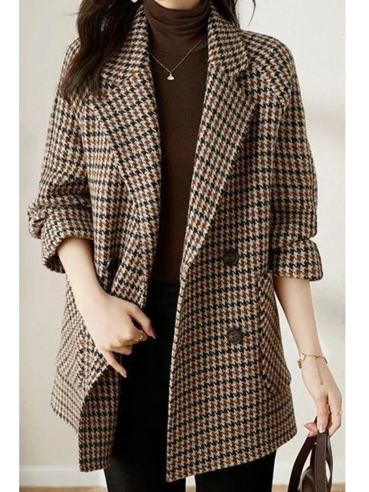 Houndstooth Blazer Coat