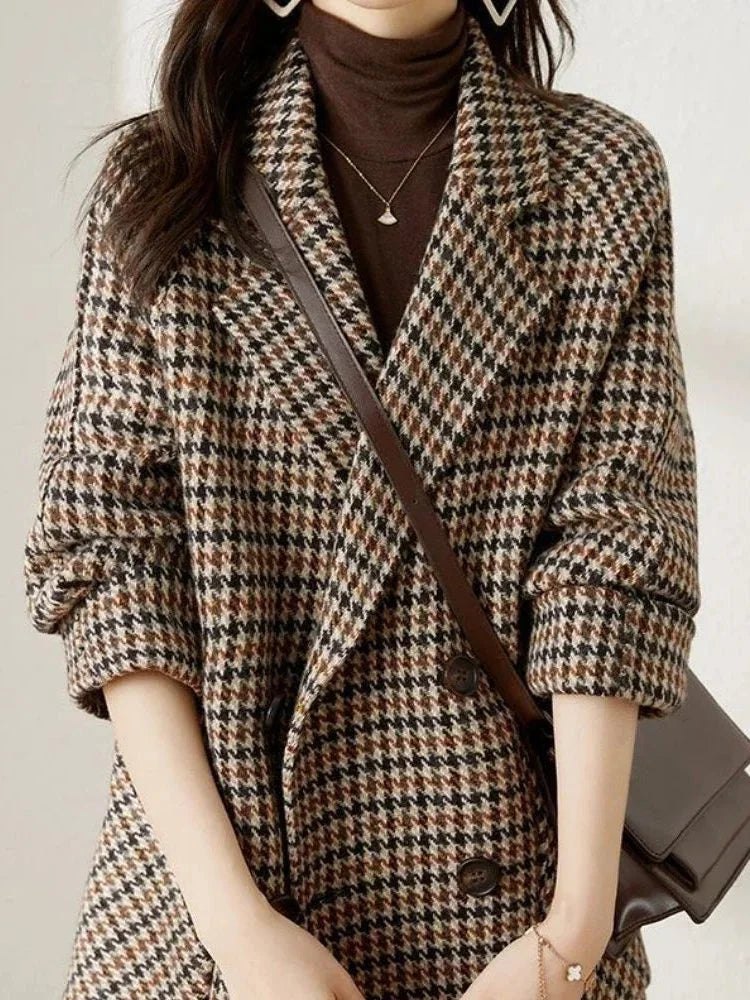 Houndstooth Blazer Coat