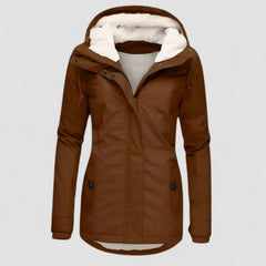 Waterproof Fleece-Lined Hooded Coat – Brown