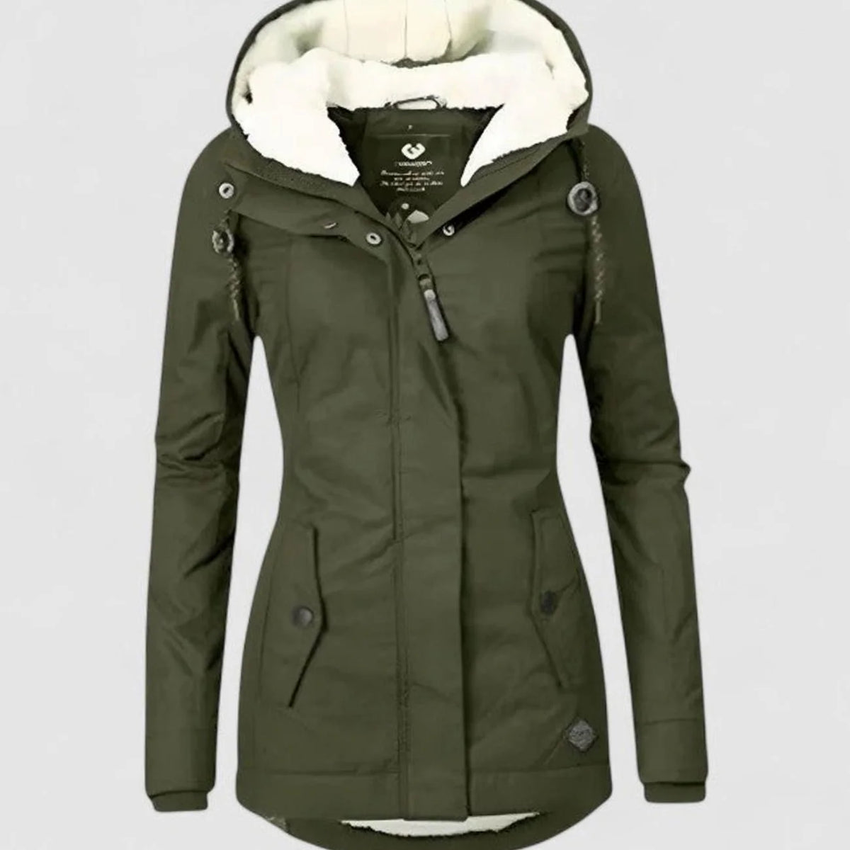 Waterproof Fleece-Lined Hooded Coat – Green