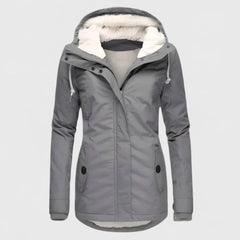 Waterproof Fleece-Lined Hooded Coat – Grey