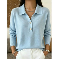 Collared Polo Sweater – Blue