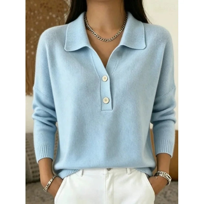 Collared Polo Sweater – Blue