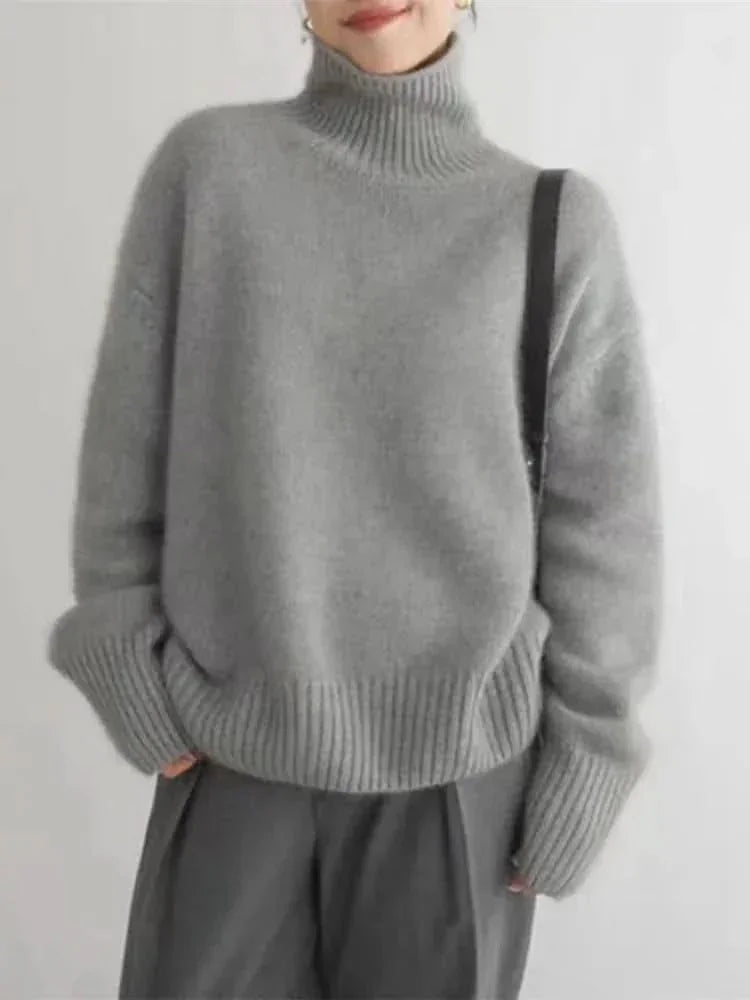 High-Neck Cashmere Sweater