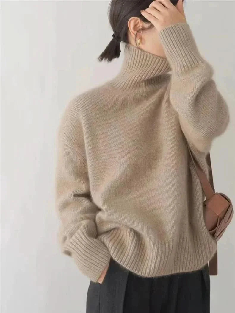 High-Neck Cashmere Sweater