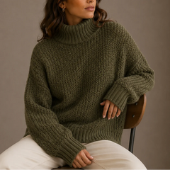 Chunky Turtleneck Sweater – Green