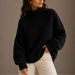 Chunky Turtleneck Sweater – Black