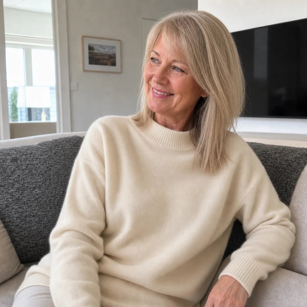 Mock Neck Cashmere Sweater