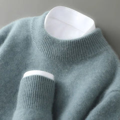 Mock Neck Cashmere Sweater – Green