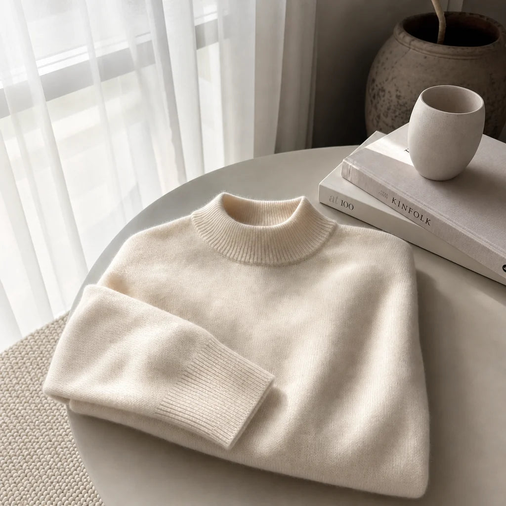 Mock Neck Cashmere Sweater