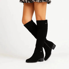 Knee High Suede Boots – Black